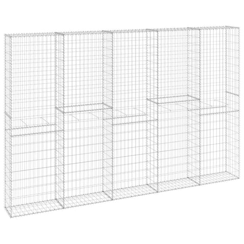 vidaXL Gabion Wall - Galvanized Steel Basket 118.1"x11.8"x78.7" for Garden/Patio Sound Insulation & Privacy - Silver