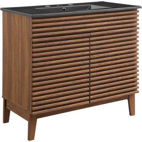 Oakestry Render 36 Inch Bathroom Vanity Modern Storage Sink Cabinet with Durable Wood Construction Stylish Bathroom Vanity for Large Spaces Easy Installation Space-Saving Design