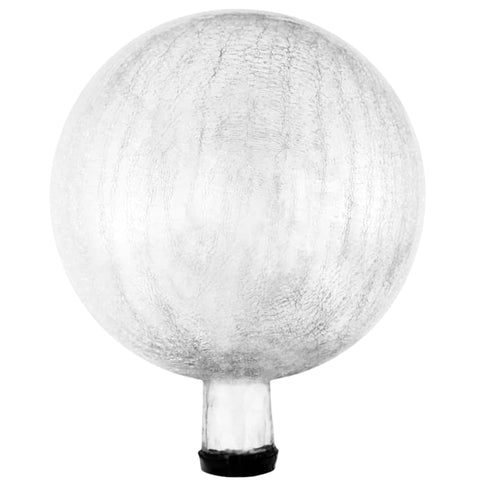 Oakestry 10" Crackle Glass Gazing Globe – Silver, Hand-Blown Mirrored Garden Ball for Yard, Patio & Outdoor Décor