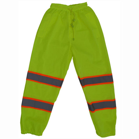Petra Roc LMPO-CE-L/XL Orange Contrast Binding Traffic Pants, Large/X-Large, Lime Mesh