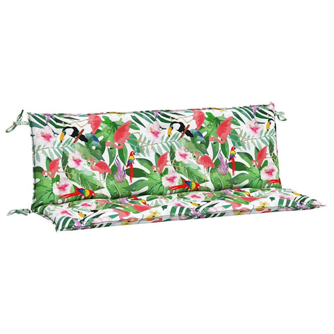 vidaXL Multicolor Garden Bench Cushions - Polyester Fabric - 2 pcs - 59.1"x19.7"x2.8" - with Hollow Fiber Filling and Non-Slip Design - Elegant Decoration for Indoor/Outdoor - Easy Clean