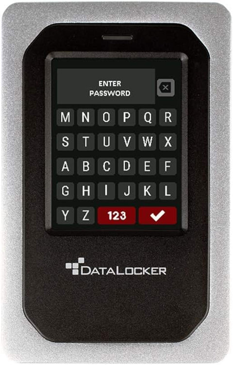 DataLocker DL4 FE 1 TB Password Protected Hardware Encrypted HDD, Easy Screen Guided Use, AES 256, IP64 Dust, TAA Compliant Trusted Supply Chain, OS Independent, USB-C/USB-A