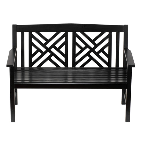 Achla Designs Fretwork Garden Bench, 4 ft Black