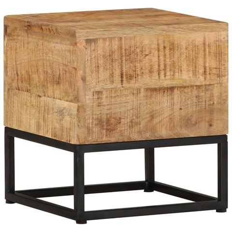 vidaXL Rough Mango Wood Side Table Home Indoor Living Room Bedroom Wooden Nightstand Telephone Bedside Cabinet Accent End Coach Table Furniture