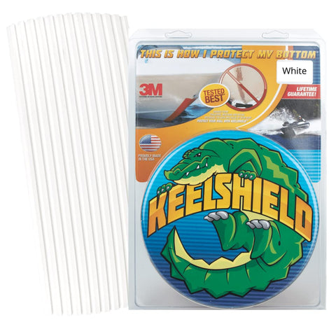 Gator Guards KeelShield Keel Guard 4 ft White - Boat Keel Protection Strip for Fiberglass and Most Aluminum Hulls - 5 in Wide Urethane - Easy DIY Install - 3M Adhesive - Made in USA