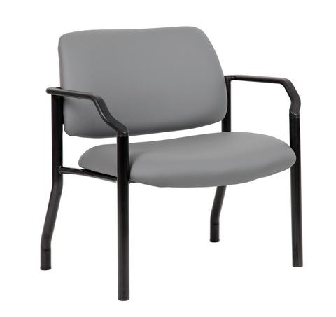 Boss Mid-Back Grey Vinyl Chair, 500 lb Capacity