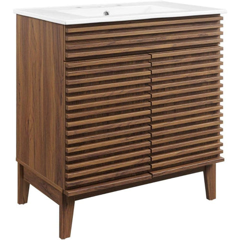 Oakestry Render 30 Inch Bathroom Vanity Cabinet Modern Storage Sink Cabinet with Durable Wood Construction Space Saving Design Stylish Bathroom Vanity for Small Spaces Easy Installation