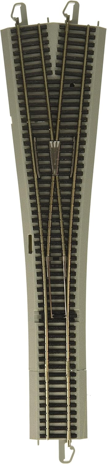 Bachmann Trains - E-Z COMMAND DCC EQUIPPED #5 WYE TURNOUT - NICKEL SILVER E-Z TRACK With Grey Roadbed - HO Scale