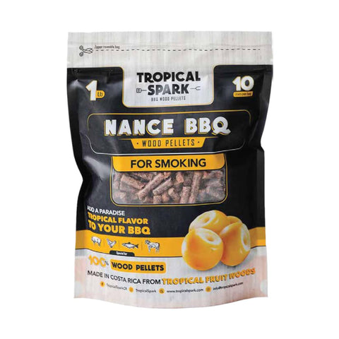Tropical Spark Wood Pellets | Perfect for BBQ, Smoking, Grilling, Bake, Roast, Braise | Premium 100% All-Natural | Nance Wood | 1 lb. Bag