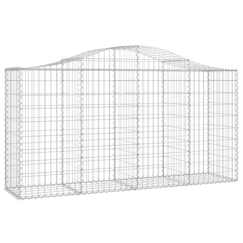 vidaXL Arched Gabion Baskets 4 Pcs 78.7"x19.7"x39.4"/47.2" - Decorative Sound-Insulating Garden Barrier, Easy Assembly, Galvanized Iron Construction - Perfect for Outdoor Living Spaces