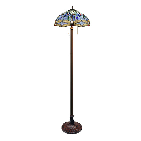 Chloe Lighting SUNNIVA Dragonfly-Style Dark Bronze 3 Light Floor Lamp 18" Wide