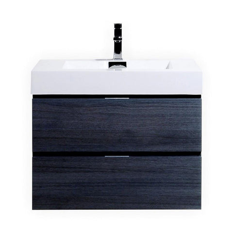 Bliss 30? Gray Oak Wall Mount Modern Bathroom Vanity