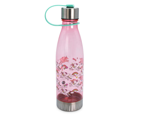 Silver Buffalo Sanrio Hello Kitty Unicorn Rainbow Toss Plastic Water Bottle With Screw-Top Lid | Large Sports Jug For Gym, Work | Holds 20 Ounces