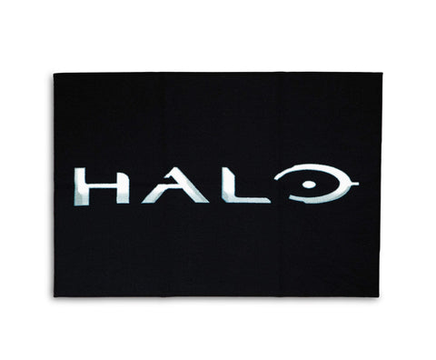 HALO Black Logo Rectangular Area Rug | Indoor Floor Mat, Accent Rugs for Living Room and Bedroom, Home Decor for Kids Playroom | Video Game Gifts and Collectibles | 36 x 52 Inches
