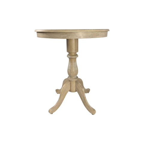 Fairview 30 in Round Pedestal Bar Table - Natural Driftwood