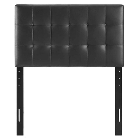 Oakestry Black Faux Leather Twin Headboard Upholstered Button Tufted Adjustable Padded Panel Modern Bedroom Décor Sturdy Wood Frame Comfortable Backrest Elegant Bed Accent