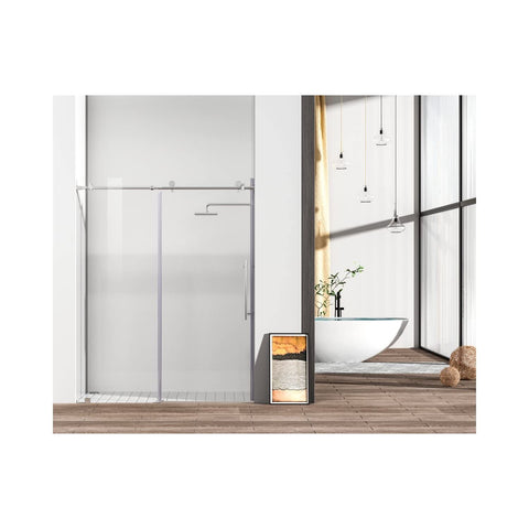 Elegant Kitchen and Bath Raleigh Frameless Stainless Steel Shower Door in Chrome