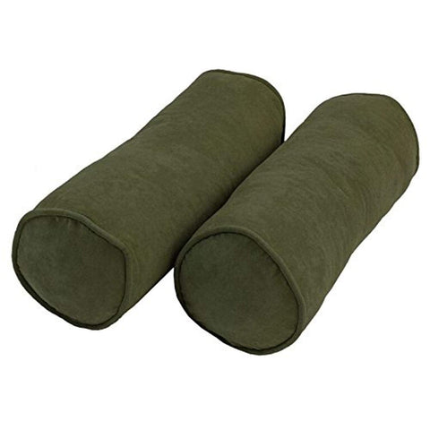 Blazing Needles Corded Microsuede Throw Pillows (Set of 2), 20" x 8", Hunter Green