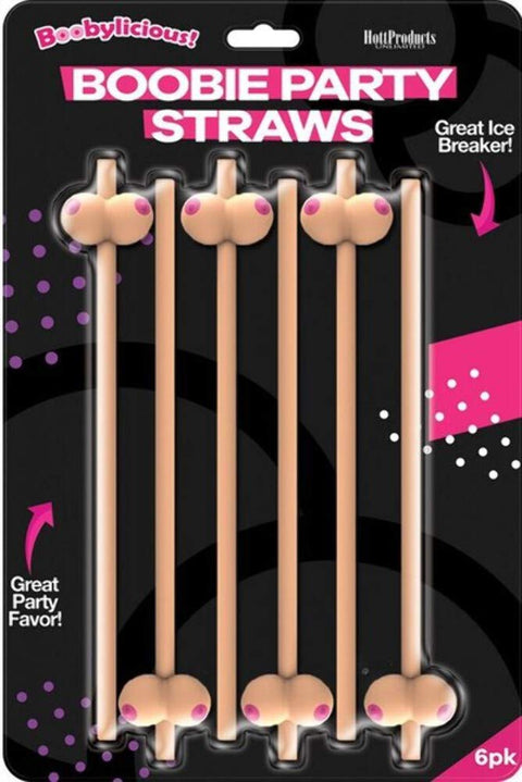 Hott Products Unlimited 67491: Boobie Straws (Flesh Color) 6Pk