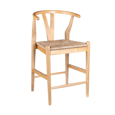 Wishbone Counter Height Kitchen Bar Stool - Natural Finish