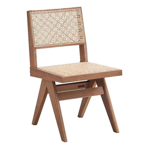 Acme Furniture Velentina 18" Rattan & Wood Side Chair in Natural (Set of 2)