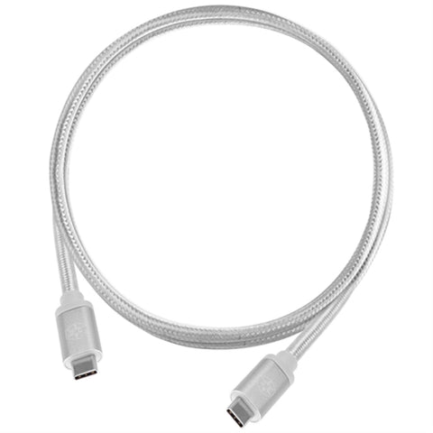 USB 3.1 Gen 2 Type-C to Type-C with E-Marker IC and Support PD Function Cable,1 Meter, Nylon Braided and Aluminum Shell, Silver