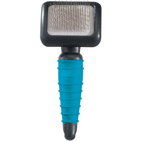 Master Grooming Tools Ergonomic Slicker Brushes — Molded Brushes for Grooming Dogs - Small, 3?" x 2½", Teal