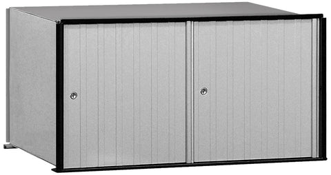 Salsbury Industries 2202 Aluminum Mailbox, 2 Doors, Rack Ladder System, Aluminum with Black Trim