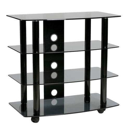 TransDeco High Boy Audio Stand/TV Cart, 35", Black