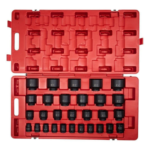 SUNEX TOOLS 4696 3/4-Inch Drive SAE Master Impact Socket Set, Standard, 6-Point, Cr-Mo, 3/4-Inch - 2-7/17-Inch, 29-Piece