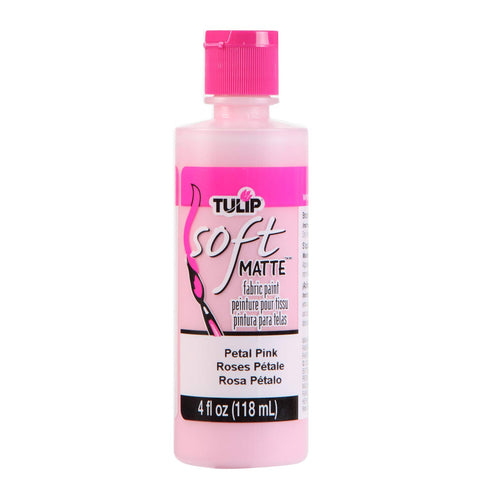 Tulip Soft Fabric Paint, Washable, Stays Soft and Flexible, Permanent Paint, for Light and Dark Fabrics, 4 fl oz, Petal Pink