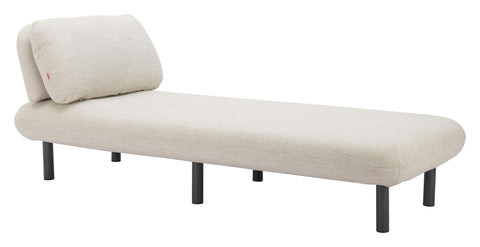 Zuo Aperto Chaise Beige, Beige Lounge Chair, Modern, Outdoor Fabric, Removable and Washable Cushion Cover, Aluminum, Outdoor Living, 32.3" W x 79.5" D x 30.3" H