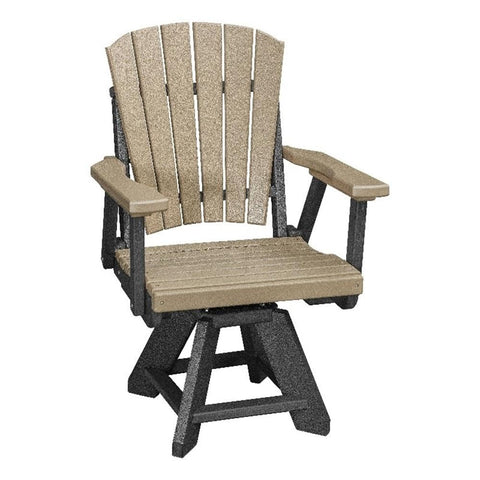 American Furniture Classics Dining Height Swivel Arm Chair in Weatherwood/Black
