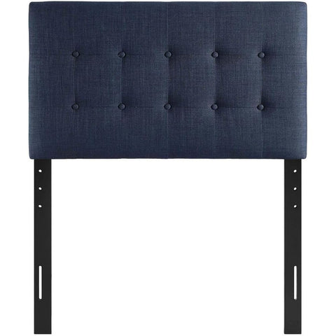 Oakestry Navy Twin Headboard Upholstered Linen Fabric Tufted Button Padded Backrest Modern Adjustable Mount Durable Soft Panel for Stylish Bed Frame Elegant Bedroom Accent Comfortable Support