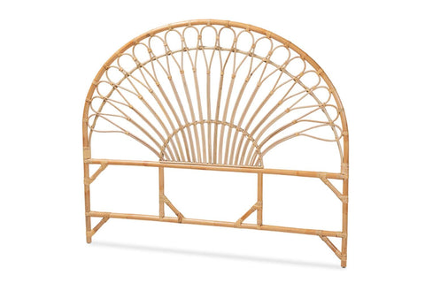 Baxton Studio Bohemian Queen Size Standalone Headboard in Natural Brown Finish