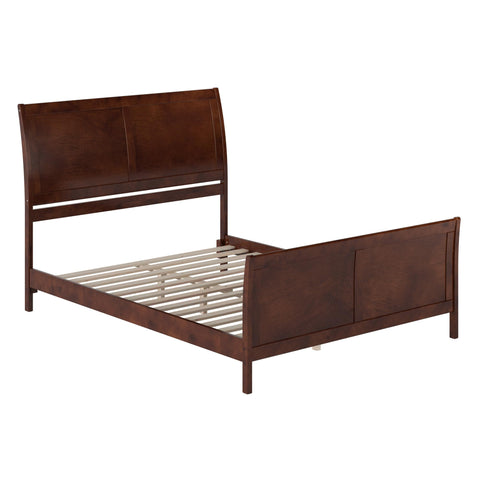 AFI, Portland Queen Low Profile Platform Bed with Matching Footboard, Walnut