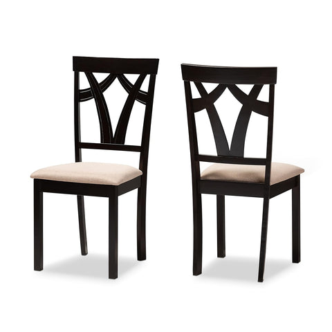Baxton Studio Sylvia Modern and Contemporary Fabric Upholstered Dining Chair Set