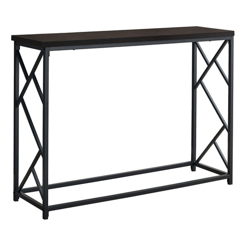Monarch Specialties I 3534 Accent Table, Console, Entryway, Narrow, Sofa, Living Room, Bedroom, Metal, Laminate, Brown, Black, Contemporary, Modern