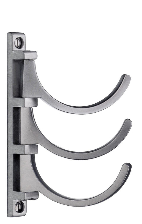 Smedbo BK1032M Design Triple Swing Coat and Hat Hook, Brushed Chrome