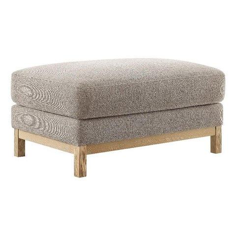 Modway Roscoe Fabric Ottoman in Pewter - Upholstered Rectangular Footstool for Living Room, Bedroom, or Lounge Seating