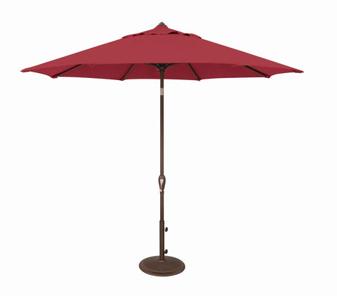 SimplyShade Aruba 9' Octagonal Auto Tilt Solefin Patio Umbrella in Really Red