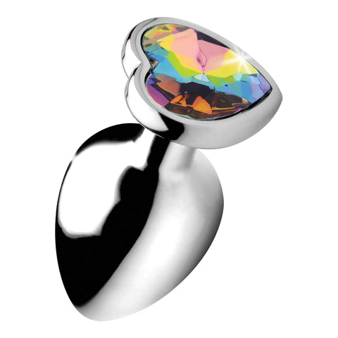 Rainbow Prism Heart Anal Plug - Medium
