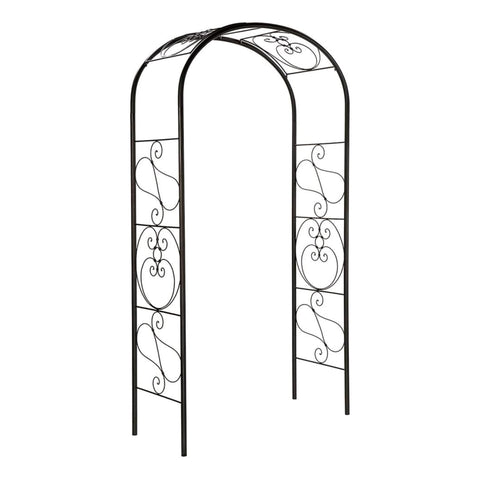 Oakestry Ferro Firenze Arbor Garden Arch Outdoor Decorative Entryway Trellis Landscape Structure Elegant Metal Frame for Climbing Plants Pathway Yard Accent