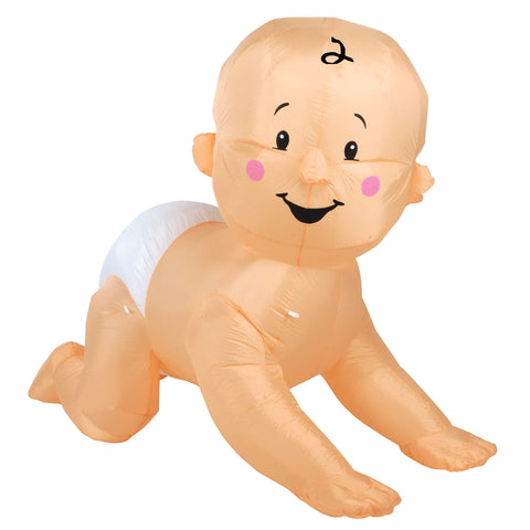 Beistle 5' 6" x 4' 8.5" Light-Up Jumbo Inflatable Baby Shower Decoration for Yard with LED Lights Blow Up Lawn Decor, Indoor/Outdoor Use