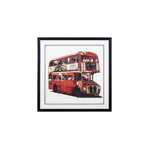 Yosemite Home Decor "Iconic Red Glass Framed 3D Wall Art in Multi-Color