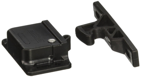 Southco C3-810 Series Passivated Plastic Grabber Catch Side Mount Concealed Push-To-Close Latch with Black Spring, 44N Pullup, Black