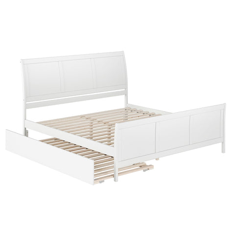 AFI, Portland King Platform Bed with Matching Footboard & Twin XL Trundle, White