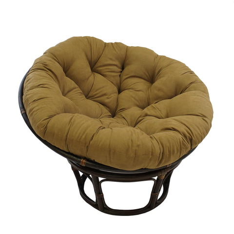 International Caravan Furniture Piece Rattan 42-Inch Papasan Chair with Micro Suede Cushion