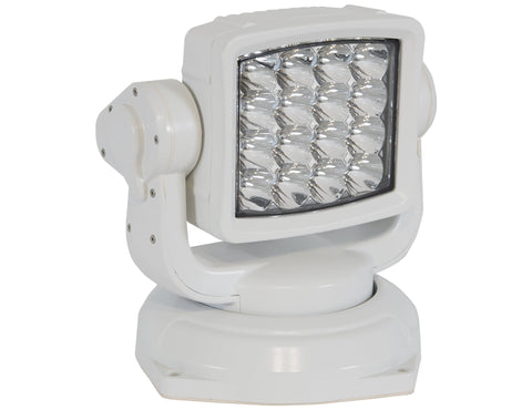 Buyers Products 1492200 Ultra Bright Rotating Spot Light With Wireless Remote, 16 LEDs, 6,720 Lumens, White Housing, Blunt Cut Connection With Permanent Mount