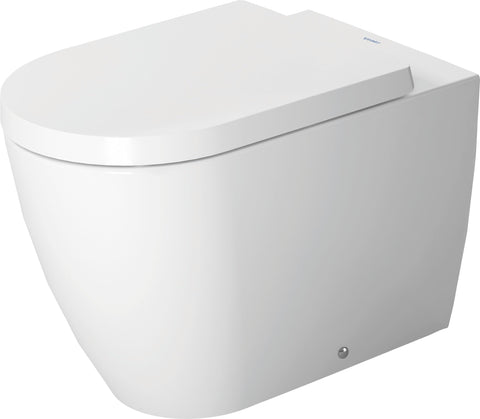 Duravit, 2169090092, ME by Starck 0.8/1.28 GPF Dual Flush Floor Mounted One Piece Elongated Toilet with Wall Hand Lever - Less Seat, White